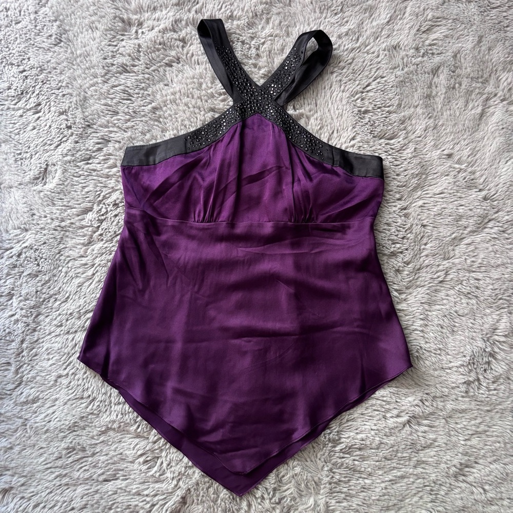 Cache Purple and Black Tank Top